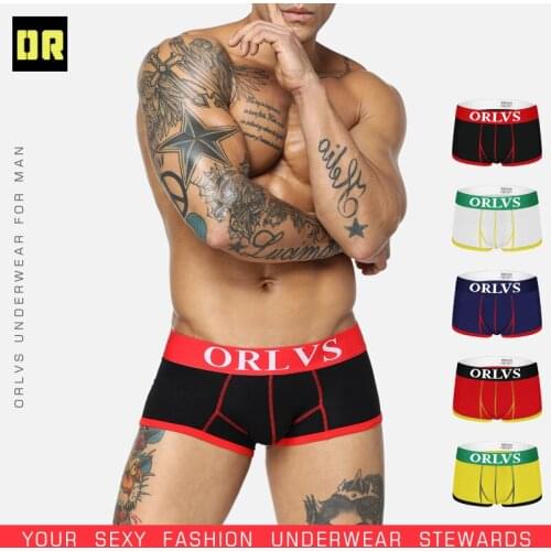 ORLVS Male Underwear Men Boxer Men Underpants Man Panties Comfortable Underwear Breathable Cuecas Cotton Boxer Homme Sexy Boxer