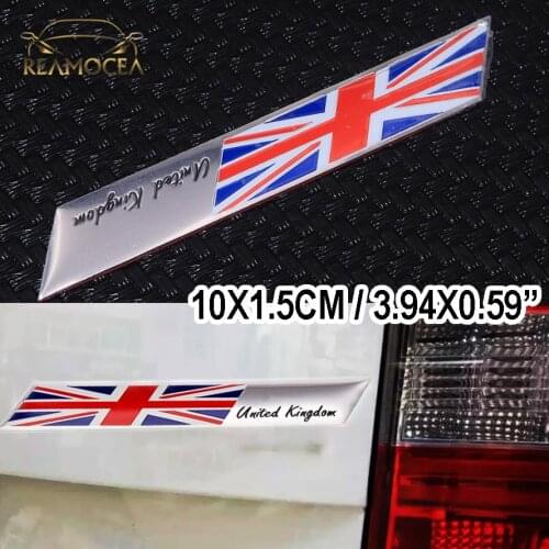 Reamocea England Flag Car Stickers United Kingdom Emblem UK Badge Decal Fit For Land Rover BMW Mini Cooper Jaguar VW Hyundai Kia