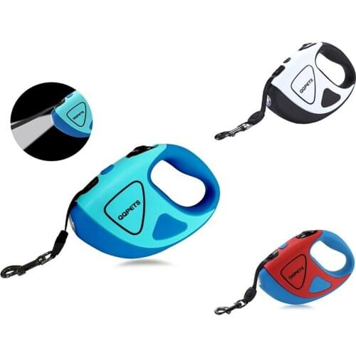 Nylon Dog Leash Harness Automatic Retractable Traction Rope With LED Flashlight German Shepherd Pug Small Large Pet Supplies