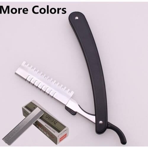NEW ABS Salon Sharp Barber Razor Blade Hair Cut Razors Cutting Thinning Knife Hairdresser Tools 1 Pcs + 10 Blades 100