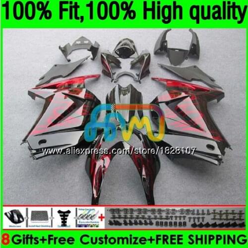OEM For KAWASAKI ZX-250R EX-250 EX250 Red flames ZX 250R 2BS.28 EX 250 ZX250R 08 09 10 11 12 2008 2009 2010 2011 2012 Fairing