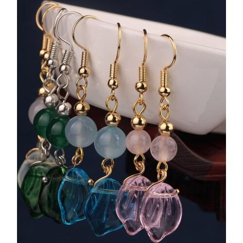 Original design brand Ethnic 4color long drop earrings Vintage fashion leaf simple earrings for women jewelry wholesale
