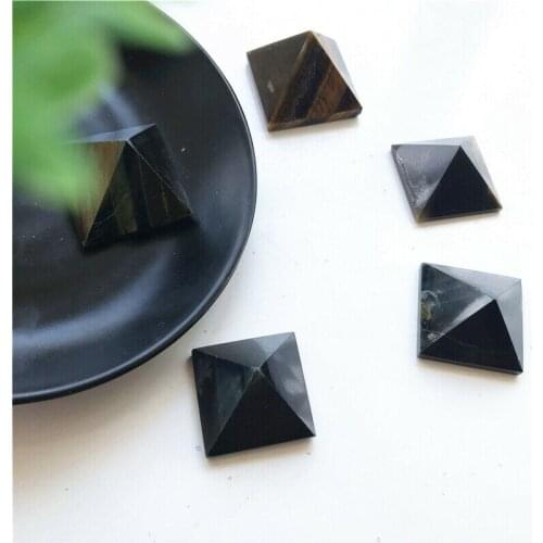 Dropshipping 1pc Natural Tiger Eye Stone Pyramid Crystal Energy Point Meditation Wand Decoration Natural Quartz Crystal Tower