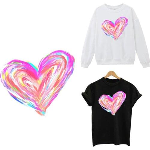 Rainbow Love Patchs Iron-on Transfers For Clothing Diy Thermal Transfer For Clothes Washable Applique Patch For Dress Badges