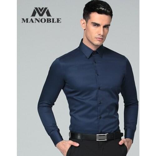 High Quality New Fashion Shirts for Men Dress Shirt Long Sleeves Regular Fit Brand Business Formal Suits Solid Color