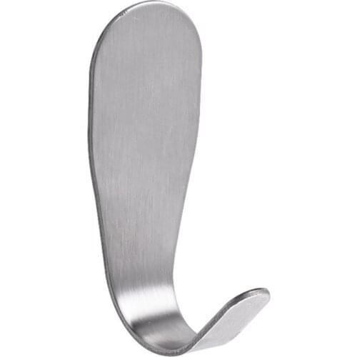 Stainless Steel Self Adhesive Wall Mounted Towel Hooks Kitchen Sticking Hanger 667A