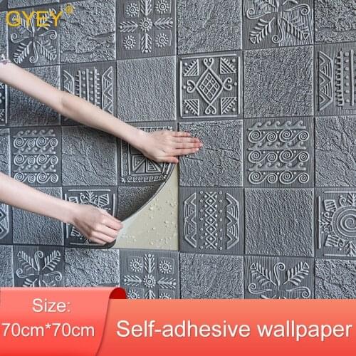 Self-adhesive 3d Foam Wall Stickers Living Room Background Bedroom Decoration Stickers Soundproof Waterproof Wallpaper Stickers