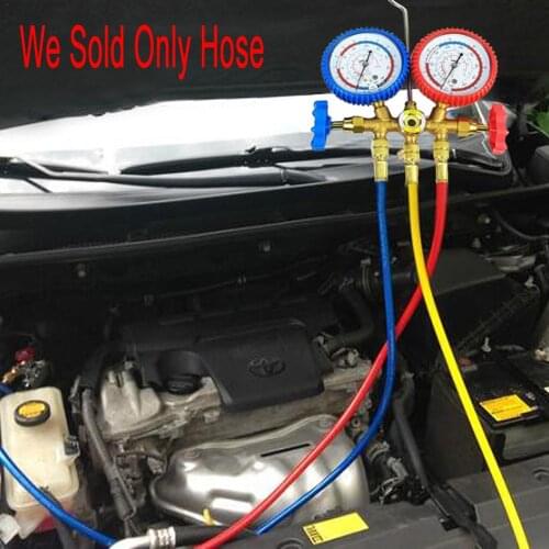 3000-6000PSI R134a Air 60 Inches Car Air Conditioner Refrigerant 1/4 "SAE Interface Three-color Repair Hose Kit Maintenance Tool