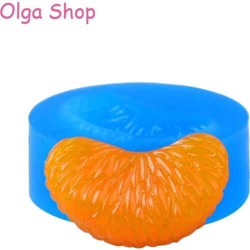 SYL124 39.1mm Tangerine Slice Silicone Mold - Fruit Mold Cake Decorating Fondant Sugarcraft Candy Resin Jewelry Pendant Charm