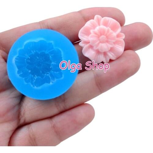 HYL335 21.8mm Flower Silicone Mold Fondant Cake Decoration Candy Resin Clay Earrings Necklace Craft Soap Candle FOOD SAFE