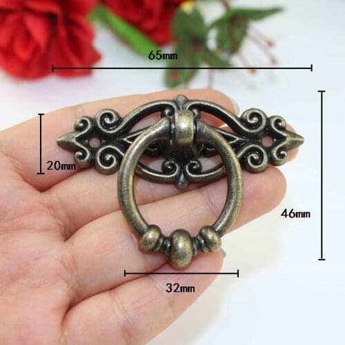 Antique Bronze Dragon Single Hole Jewelry Chest Box Cabinet Cupboard Dresser Drawer Handle Pull Knob Ring
