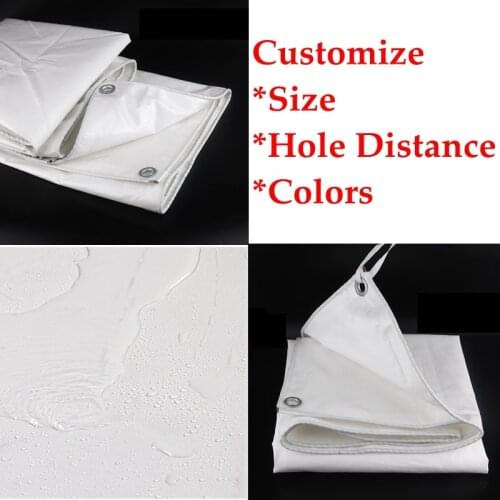 Thickness 0.45mm White PVC Tarpaulin Rainproof Cloth Garden Courtyard Tarpaulin Rainproof Cloth Cover Waterproof Sunshade Cloth