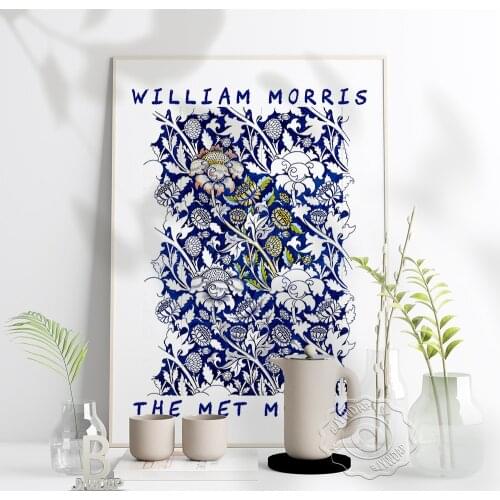 Britain William Morris Retro The Met Museum Exhibition Poster, Nordic Plant Pattern Art Prints, Art Nouveau Wall Home Decor Gift