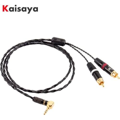 Japan Furukawa Sterling Silver Computer Amp Speaker Audio Cable 3.5mm To 2RCA T1014