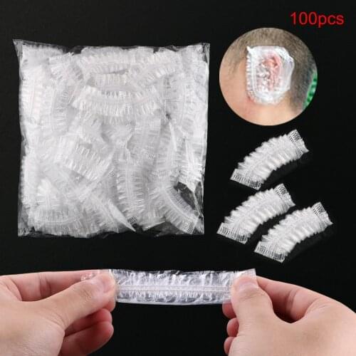 Ear Protection Transparent Bathroom Products 100 Pcs/Set Disposable Earmuffs Salon Hair Dye Clear Ear Cover Waterproof