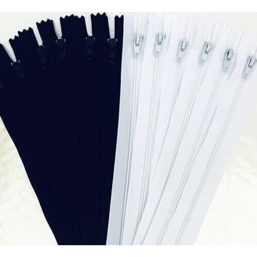 10 15-60cm Black & White Nylon Roll Zipper Tailor Sewer Craft Crafters & FGDQRS