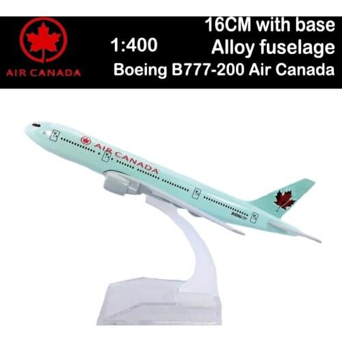 16CM 1:400 Boeing B777-200 Model Air Canada Airplane Base Alloy Aircraft Plane Display Boys Toys Airliner Collection Adult Gift