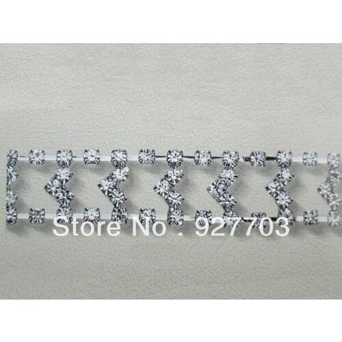 1yds Clear Rhinestone Crystal Chain Costume Applique Trims Sewing