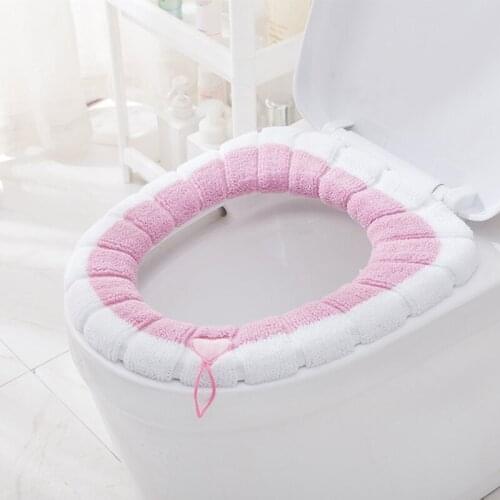 2pcs Soft Thickened Velvet Warmth with Handle Toilet Cover Mat Not Dirty Hand Washable Toilet Cover Seat Mat Toilet Accessory