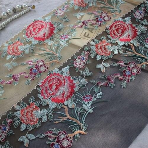 2Yards/Lot High Quality Diy Craft Mesh Embroidery Lace Trim , Embroidered Tulle Lace Trim Sewing Fabric Clothing Accessories