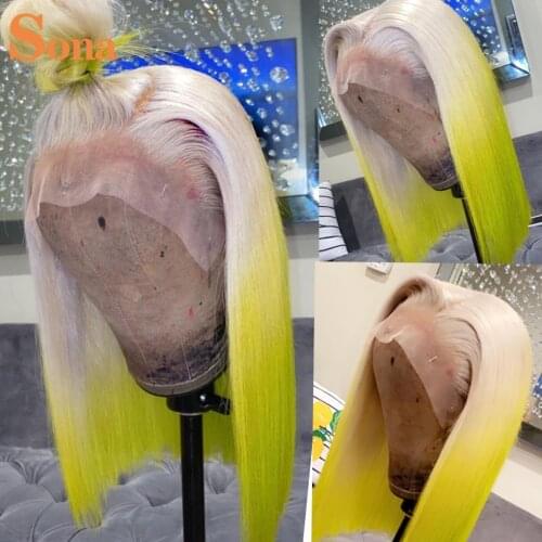 200% Short Pixie Cut Wig Pink Blue Orange Purple Colored Human Hair Bob Lace Front Wig Ombre HD Transparent Lace Frontal Wigs