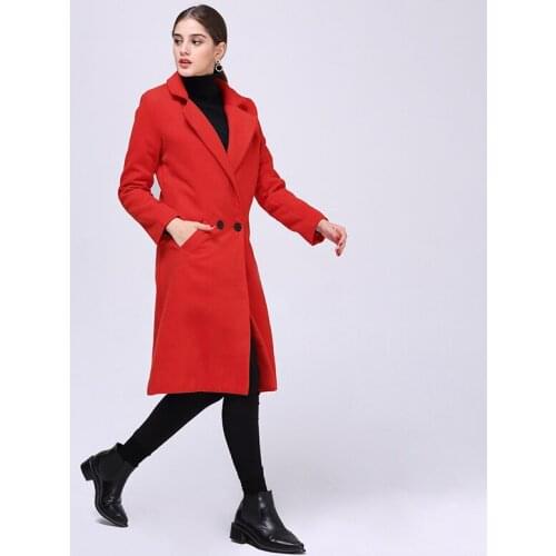 2018 Autumn New Pattern Lengthen Fund Woollen Overcoat Temperament Self-cultivation Solid Color Woolen Loose Coat JR961