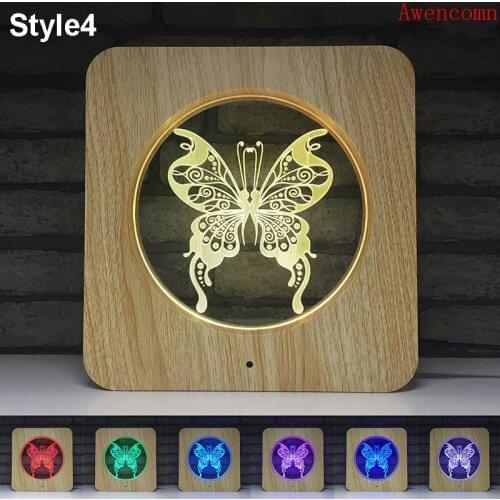 Butterfly Beautiful Frame 3D LED ABS Plastic Night Light DIY Customized Lamp Table Lamp Kids Colors Gift Home Decor Dropshipping