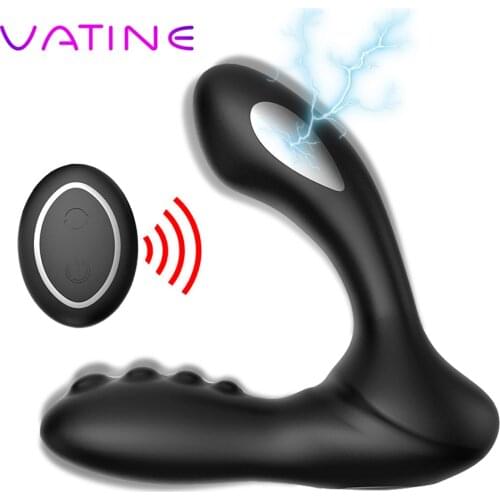 VATINE Anal Butt Plug Anal Dildo Vibrator Perineum Stimulator Vibrator Sex Toys 8 Speeds Electric Shock Prostate Massager