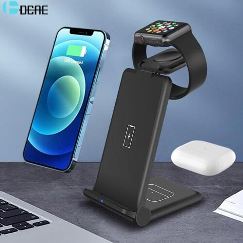 DCAE 15W Fast Wireless Charger For iPhone 11 Max XS XR X 8 Airpods Pro USB C Foldable Qi Charging Pad Stand for Samsung S10 S20