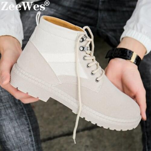 High Top Martin Boots British Canvas Suede Warm Shoes Winter Fashion Chelsea Boots Men New Mens Casual High Fashion Ankle Boots