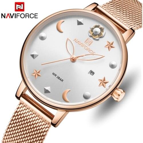 Top Brand Women Luxury Watches NAVIFORCE Sport Waterproof Wrist Watches Casual Ladies New Fashion Quartz Clock Relogios Feminino