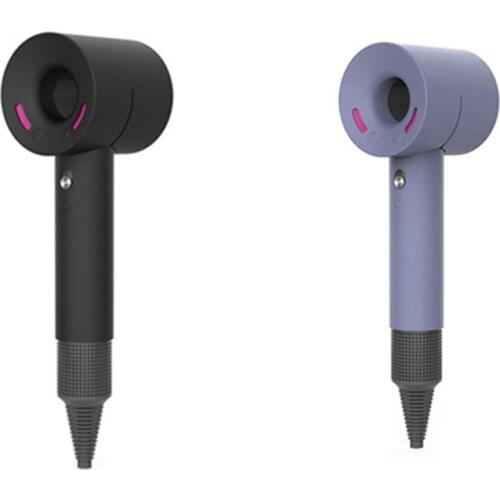 2 Pcs Hair Dryer Case Cover for Dyson Soft Silicone Gel Dust Proof Blower Protective Skin Cover, Black & Purple