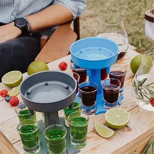 Portable 6 Shot Glass Dispenser Holder Caddy Liquor Dispenser Dispenser Party Gifts Bar Accessory Drinking Games Glass Dispenser