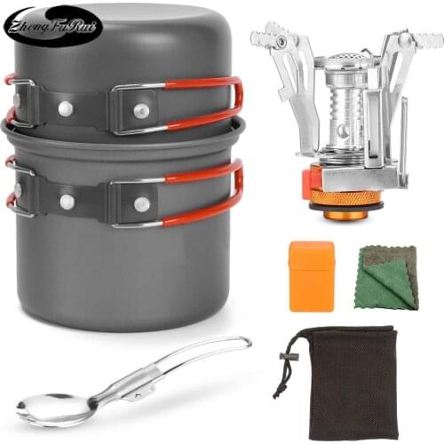 1-2 people outdoor pot set/camping pot set/portable combination pot set/picnic camping pot set