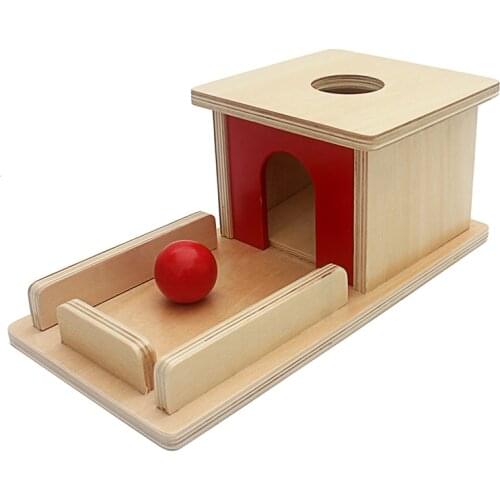 Infant Toys Montessori Materials Baby Wood Permanent Goal Box Red Ball Learning Education Preschool Training Brinquedos Juguets