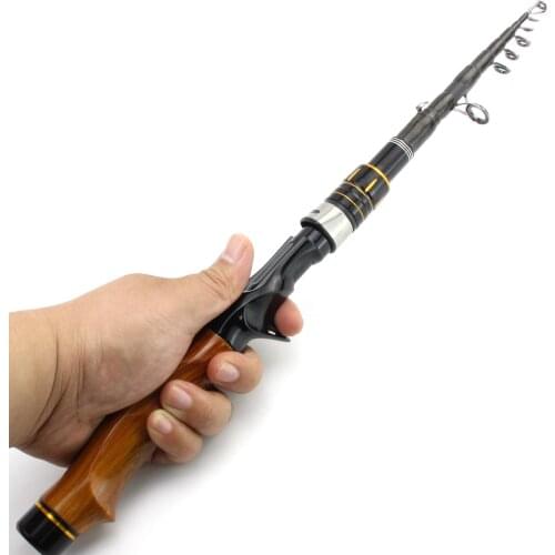 2.1m 2.4m 2.7m Carbon Spinning Casting Rod Travel lure Trout telescopic fishing rod Lure Weight 5-20g carp wooden handle pole
