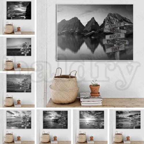 Custom Name Canvas Painting Home Decoration Decorative Road Signs Canvas Posters Prints Name and Date Custom Products Artwork
