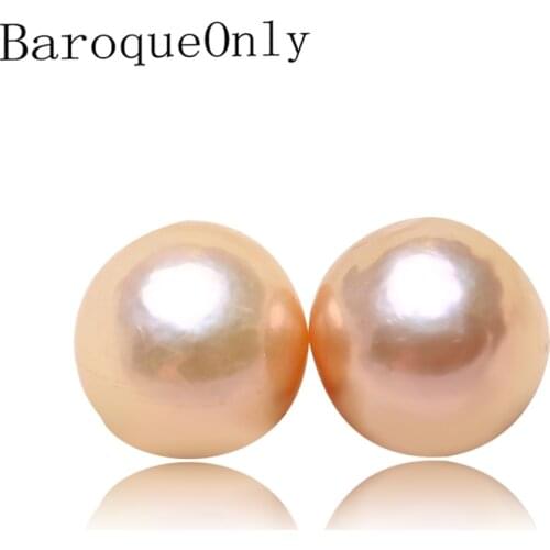 Edison baroque AAA natural pearl round beads freshwater purple pink golden pearl for diy drop earring jewelry making 10-11mm