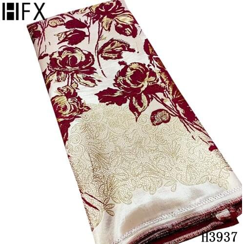 HFX Lace Fabric New Arrival Brocade Jacquard Fabric African Lace 2020 High Quality Nigerian Lace Fabric For Wedding Dress