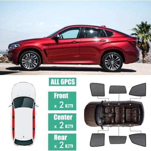 Side Windows Magnetic Sun Shade UV Protection Ray Blocking Mesh Visor Fit For BMW X6 2015-2018