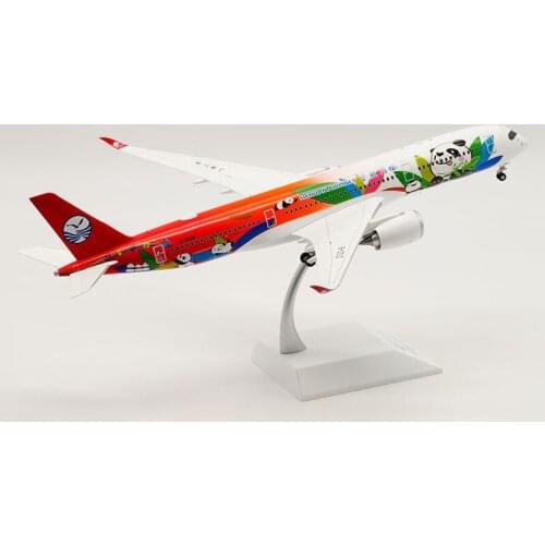Diecast 1:200 Sichuan Panda Airlines A350-900 B-301D Airplane Aircraft Plane Alloy Model with Base Landing Gear Toy Ornaments