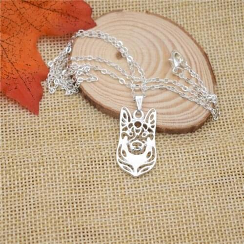 LPHZQH Fashion Hollow Cute Cartoon Necklace Women Choker Necklace German Shepherd Dog Pendant Necklace Jewelry Gift