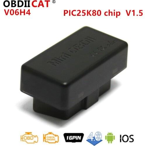 OBDIICAT New OBD2 Code Scanner Tool V06H4/V06H4-1 V1.5 Bluetooth Super Mini OBDII ELM327 ELM 327