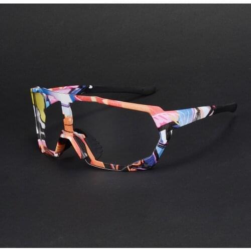 With 2 Lenses New Photochromic Cycling Eyewear UV400 Outdoor Sports Road Bicycle Sunglasses Men Women Mountain Bike Glasses