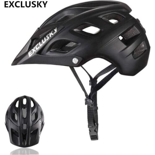 EXCLUSKY Mtb Cycling Helmet Red Mountain Bike Road Bicycle Helmet Men Outdoor Sport Skateboard Cap Size 56~61cm D