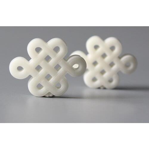 Wholesale Ivory White Tagua Nut Carved Pendant For Necklaces Chinese Knot Shaped Pendant For Jewelry Making Unique DIY Crafts