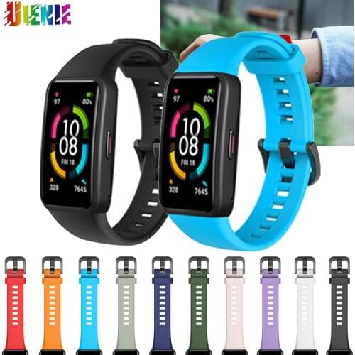 Sport Silicone Watch band For Huawei Band 6/Honor Band 6 Smart Watch Wristband Replacement Original Soft Fashion Strap Bracelet