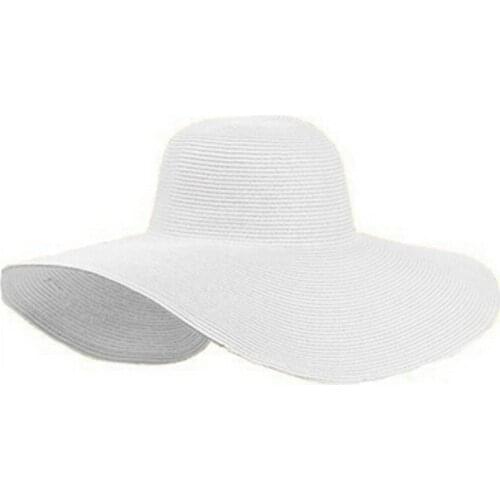 Summer Straw Casual Hats Women Foldable Wide Large Brim Floppy Beach Hat Sun Protection Fashion Hat Casquette Femme #P2