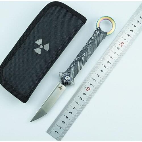 LEMIFSHE new Flipper folding knife D2 blade zebra pattern G10 handle outdoor camping survival kitchen knife fruit knife EDC tool