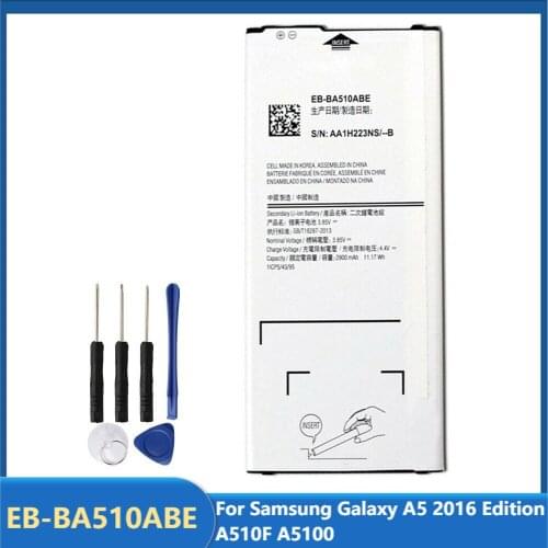 Original Replacement Phone Battery EB-BA510ABE For Samsung Galaxy A5 2016 Edition A510F A5100 Rechargable Batteries 2900mAh